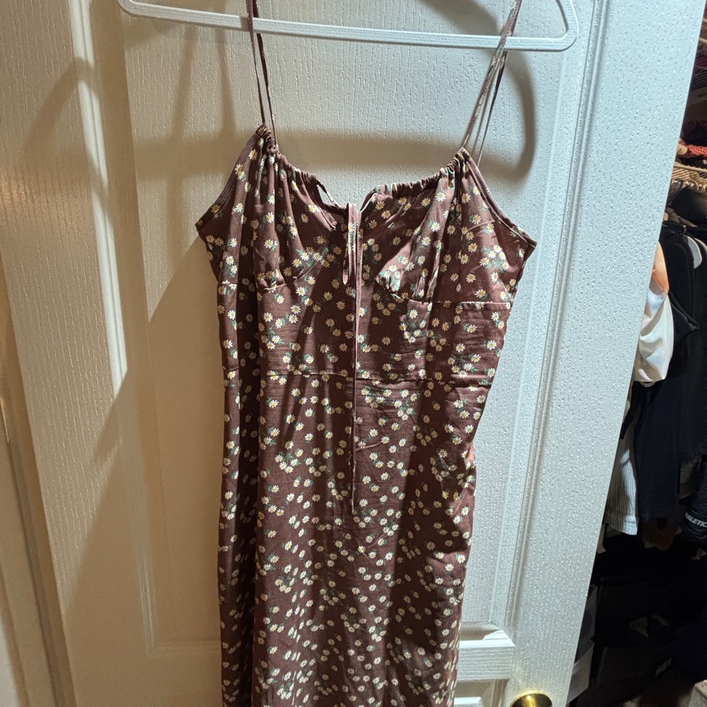 SHEIN Brown Floral Mini Dress